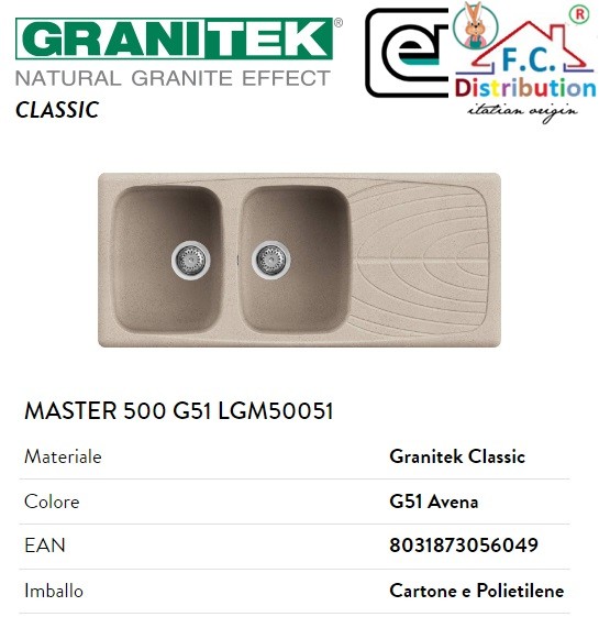 Master 500 1160X500 2 Vasche Con Gocciolatoio 51 Avena
