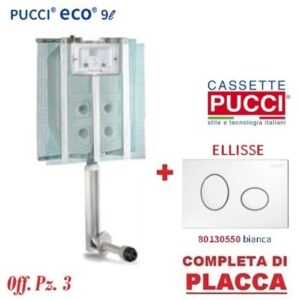 Kit Da 3 Pz Cassetta Eco Incasso New M Con Placca Ellisse Bianca  P-0550
