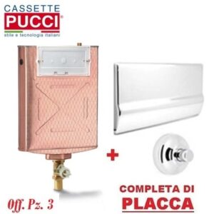 Kit Da 3 Pz Cassetta Incasso Pucci Rame  Con Placca Cromo P-7512