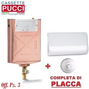 Kit Da 3 Pz Cassetta Incasso Pucci Rame Completa Di Placca P-7510 Bianca
