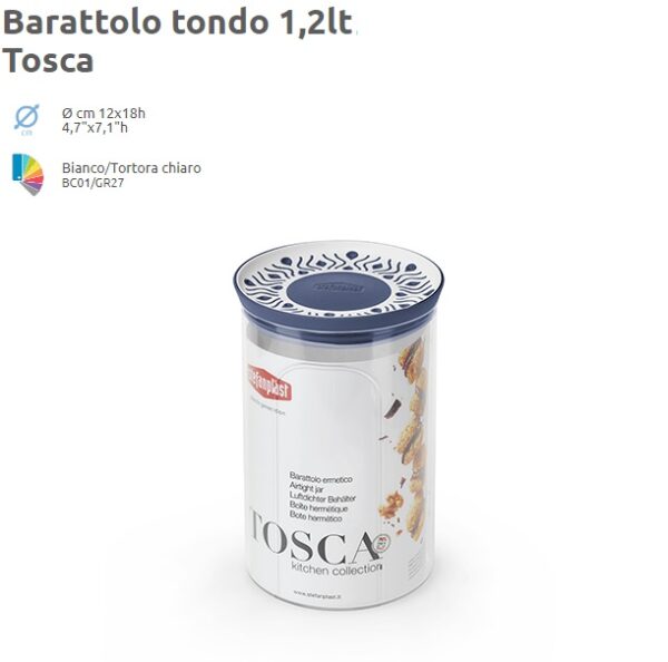 Barattolo Tondo Tosca 1,2Lt Bianco/Palace Blue  PF55451