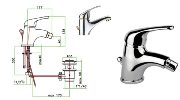 Miscelatore Bidet Fiore King Cromo  39CR3210