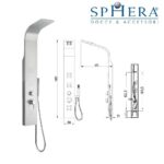 Colonna Doccia con soffione Orientabile da 20 cm quadrato per acqua premiscelata