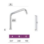 Canna Di Erogazione Girevole Completa H 190 L240  09500-240