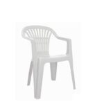 Sedia Resina Monoblocco Scilla Bianca c/braccioli impilabile  189511