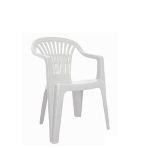 Sedia Resina Monoblocco Scilla Bianca c/braccioli impilabile  189511