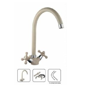 Miscelatore Cucina Roma Con Canna Alta Monoforo A Due Vie Colore Avena  3666