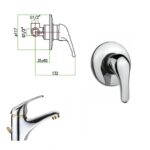 Miscelatore Doccia Incasso Fiore King Bianco Cromo  39Bi1301