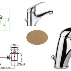 Miscelatore Lavabo Fiore Nexus Cromo Oro  43CRO2510
