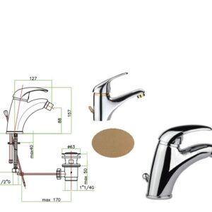 Miscelatore Bidet Fiore Nexus Cromo Oro  43CRO3510