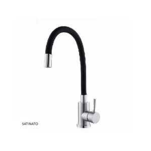 Miscelatore Cucina Satinato con Canna Alta Nero  52687