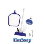 Set Accessori Piscina Include: Kit Di Manutenzione 58013 (Asta E Retino),
Dosatore Chimico 58071, Termometro 58072, Strisce Test 58142 E Toppe
Riparazione 62068  58195