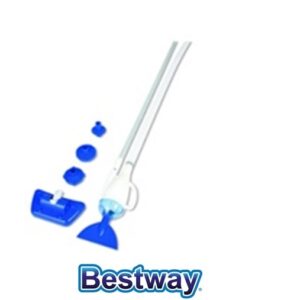 Aspiratore Funziona Con Pompe Da 2.006 Lt/H E Superiori, Tubo Da Mt. 6 E Mm. 32  Di Diametro Incluso, Ideale Per Tutte Le Piscine, Asta In Alluminio In 4 Sezioni, 3 Adattatori  58212