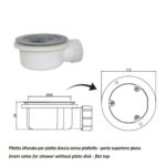 Piletta Sifonata Per Piatto Doccia Senza Piattello - Parte Superiore Piana D. 90 Foro  7005Pc120