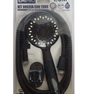 DOCCIA CON TUBO MT. 1,5 ACCIAIO INOX+PLASTICA COLORE NERO  8402656
