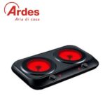 Ceramico Duo - Fornello Vetroceramica A Due Piastre, 2400 W, Con Piano In Ceramica Facile Da Pulire, Selettore A 5 Livelli Di Potenza, Utiliabile Con Qualsiasi Pentola.  AR1F402