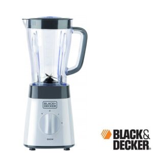 Frullatore Con Caraffa Black & Decker, 500W, 1.5 Litri, Plastic, Bianco  BXJB500E