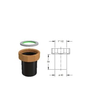 Dado Giallo 11/2" X 40 Per  Raccordo Con Cartella  DGHD40