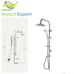 Colonna Doccia Completa Di Soffione  E Doccetta Con Portasapone Cromato Linea Tonda  Import  Dgo-075