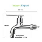 Rubinetto Singolo Mezzo Giro Cromato Con Levetta Cromato Port. Smontabile Uscita 1/2" Attacco Al Muro 1/2" Import  DGO-146