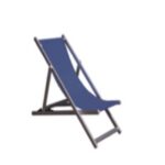 Poltrona Reclinabile 3 Pos. Alluminio Mm. 40X20 Cm. 98X68X106  - Textilene Blu Melange  Hu-022