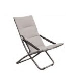 Poltrona Relax "Bedding" In Ferro Silver Diam. 25 Cm. 85X55X93H - Telo In Spugna E Poliestere Natural  Hu-057