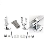 Kit Cerniere Pesante Cromato.  Completo: 
1) Vite Serraggio Parte Superiore 2) Kit Accessori Montaggio
3) Chiave Serraggio Cavallotti  Kssu