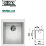 Quadra 100 Standard 410X500 Mm 1 Vasca 52 Bianco  LGQ10052