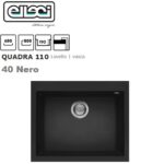 Quadra 110 Standard 610X500 Mm 1 Vasca 40 Nero  LGQ11040