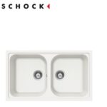 Lavello Lithos Incasso 860 X 500 - Bianco Alpina 2 Vasche - Granito - Schock  LITN200A07N