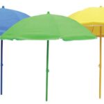 Ombrellone Spiaggia Diam. 180 Palo In Ferro Color. Diam.22 - 8 Stecche In Ferro Telo In Tnt Verde Blu Giallo  Ll-002