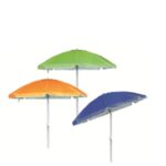 Ombrellone Spiaggia Diam. 200 Palo In Alluminio Diam.32 8 Stecche In Fiberglass - Snodo In Plastica Telo Poliester Duplex Blu Celeste Verde  Ll-008