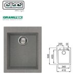 Quadra 100 Standard 410X500 Mm 1 Vasca 73 Titanium  LMQ10073