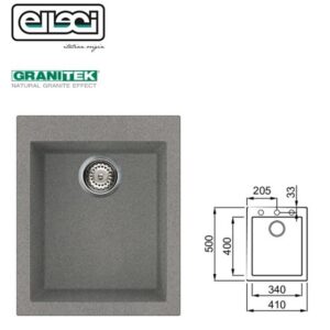 Quadra 100 Standard 410X500 Mm 1 Vasca 73 Titanium  LMQ10073