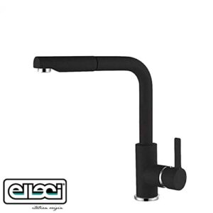 Miscelatore Cucina Con Doccetta Estraibile Rubinetto Monocomando Colore Cromo Nero  MGKC0240