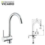 Miscelatore Monocomando Per Lavello Cucina Con Canna Ponte. Mix/62  Mix6200