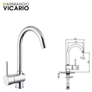 Miscelatore Monocomando Per Lavello Cucina Con Canna Ponte. Mix/62  MIX6200