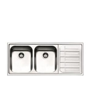 Lavello Melodia 2V.+Gocc.Dx  50.116 34+34 H.17,5 Spazzolato  ML1162IRBC