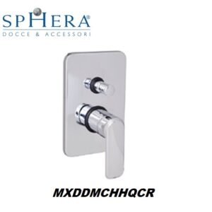 Miscelatore Doccia Incasso Con Deviatore Serie Moni' Con Leva "Hh" In Ottone Cromato, Piastra Quadra  MXDDMCHHQCR