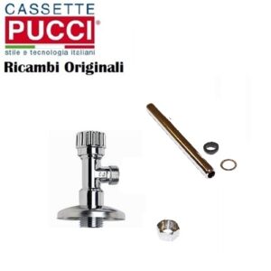 Rubinetto Attacco Laterale 3/8 con tubetto prolungato x 10  Cromo  P-4190