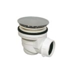 Piletta Doccia Plastica Bianca C/Tappo Cromato Est 90X60 Foro  Pdsp90Hd40