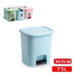 Pattumiera A Pedale Cube 7,5 L Surt Vrm 
Set Da 6 Pezzi  Pf-119785H