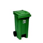 Bidone Carrellato Lt 120 Con Pedale Verde Felce  PF25701