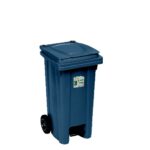 Bidone Carrellato Lt 120 Con Pedale Grigio Ferro  PF25706