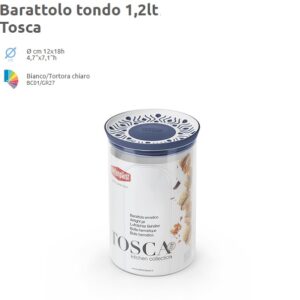 Barattolo Tondo Tosca 1,2Lt Bianco/Palace Blue  PF55451