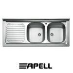 Lavello Appoggio 120X50Cm Sinistra Serie Pisa Prelucido  PI120LPC