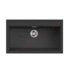 Lavello Da Incasso 860X500 Granito Nero Serie Pietra Nobile Apell Ptng86Gb
