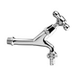 Rubinetto Singolo 1/2" X 3/4"  Inclinato serie a croce con vitone ceramico