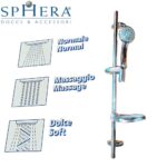 Saliscendi Serie Marbella Asta Minimale  Idromassaggio Doccia Girasole 3 Getti + Flex 150 D..A  Portasapone  SL2M441T3CR