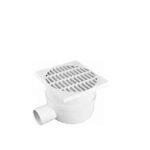 Chiusino Orientabile Sifonato In Pp Grigio Con Scarico Laterale  10X10 Uscita D. 40  Chl10/40